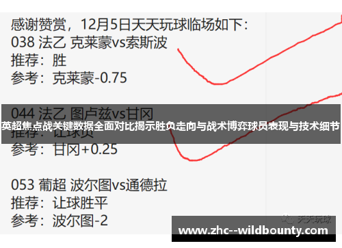 英超焦点战关键数据全面对比揭示胜负走向与战术博弈球员表现与技术细节